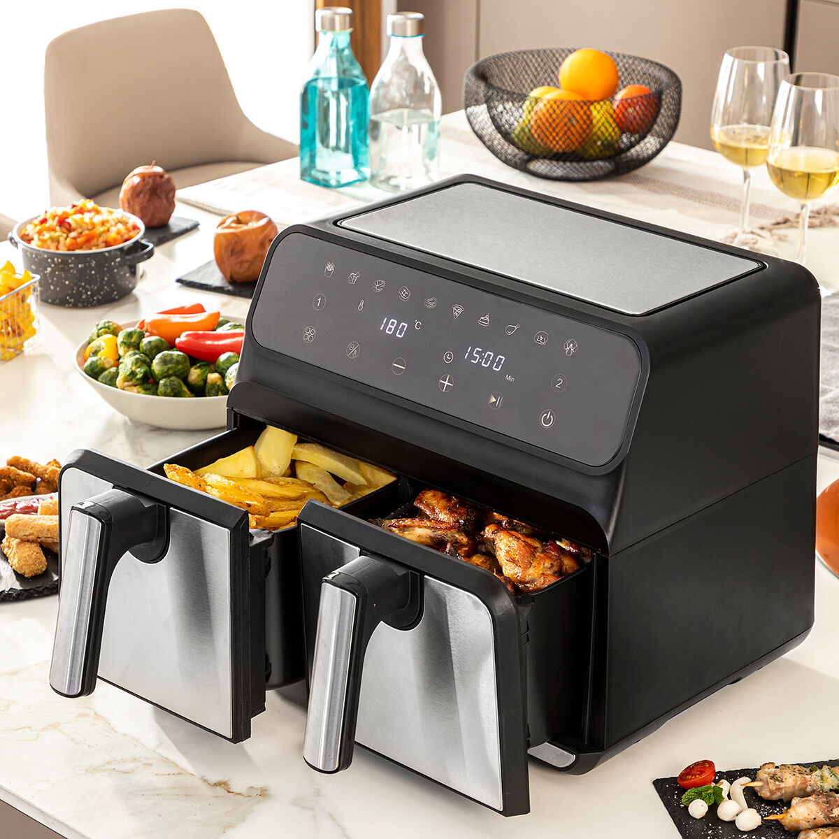 Freidora de Aire doble 8 lts 3400w Fryinn