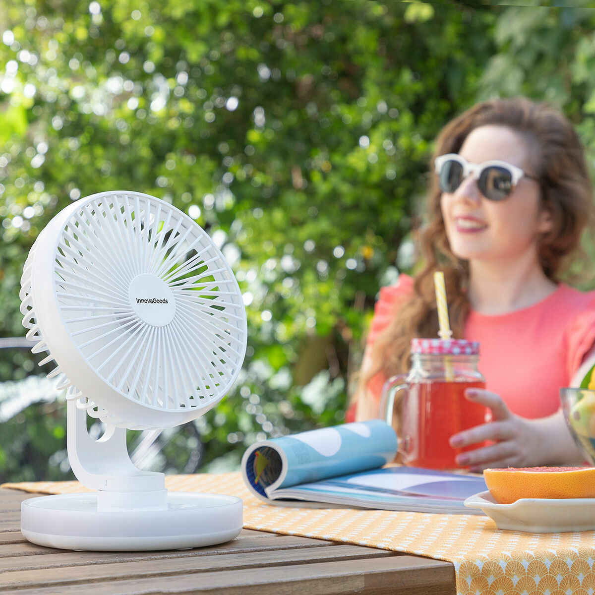 Ventilador de mesa recarregável LED FanLed