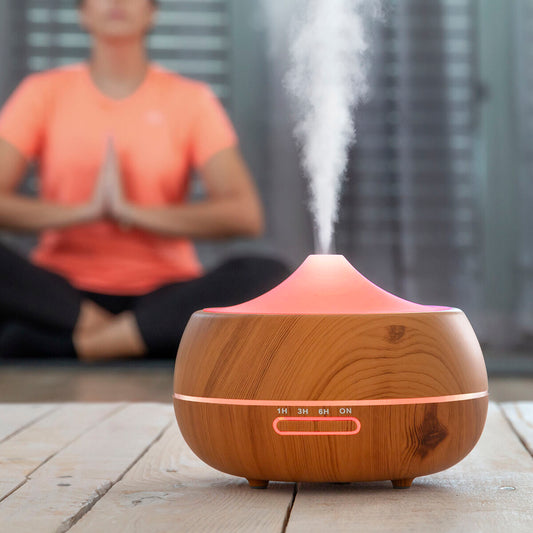 Humidificador difusor aromas led wooden