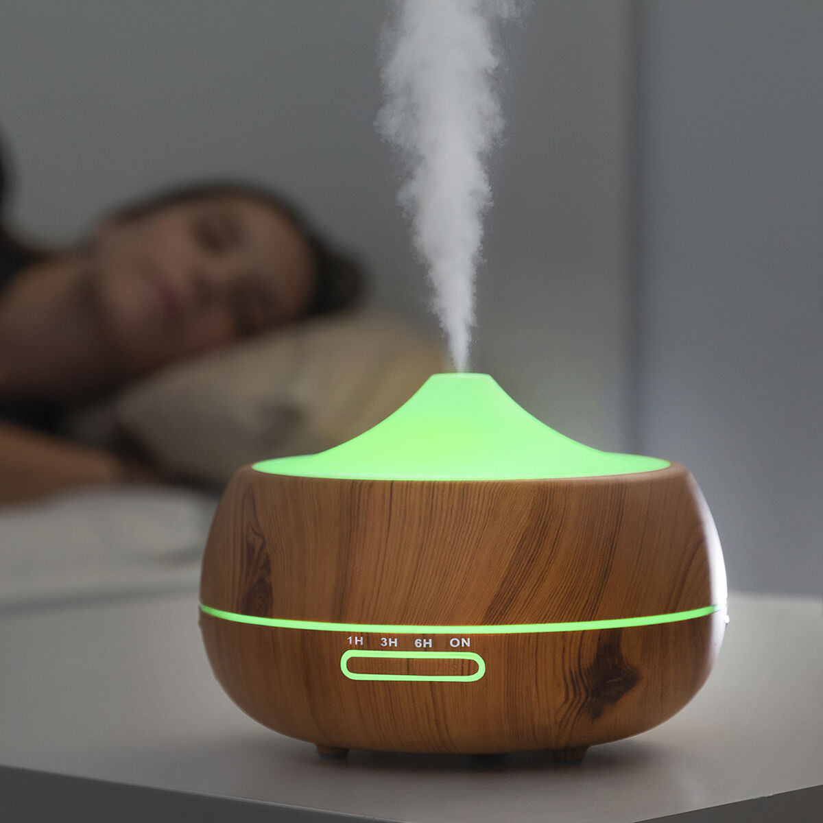 Humidificador difusor aromas led wooden