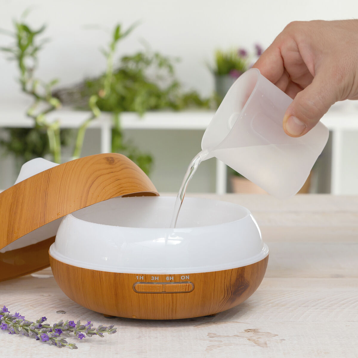 Humidificador difusor aromas led wooden