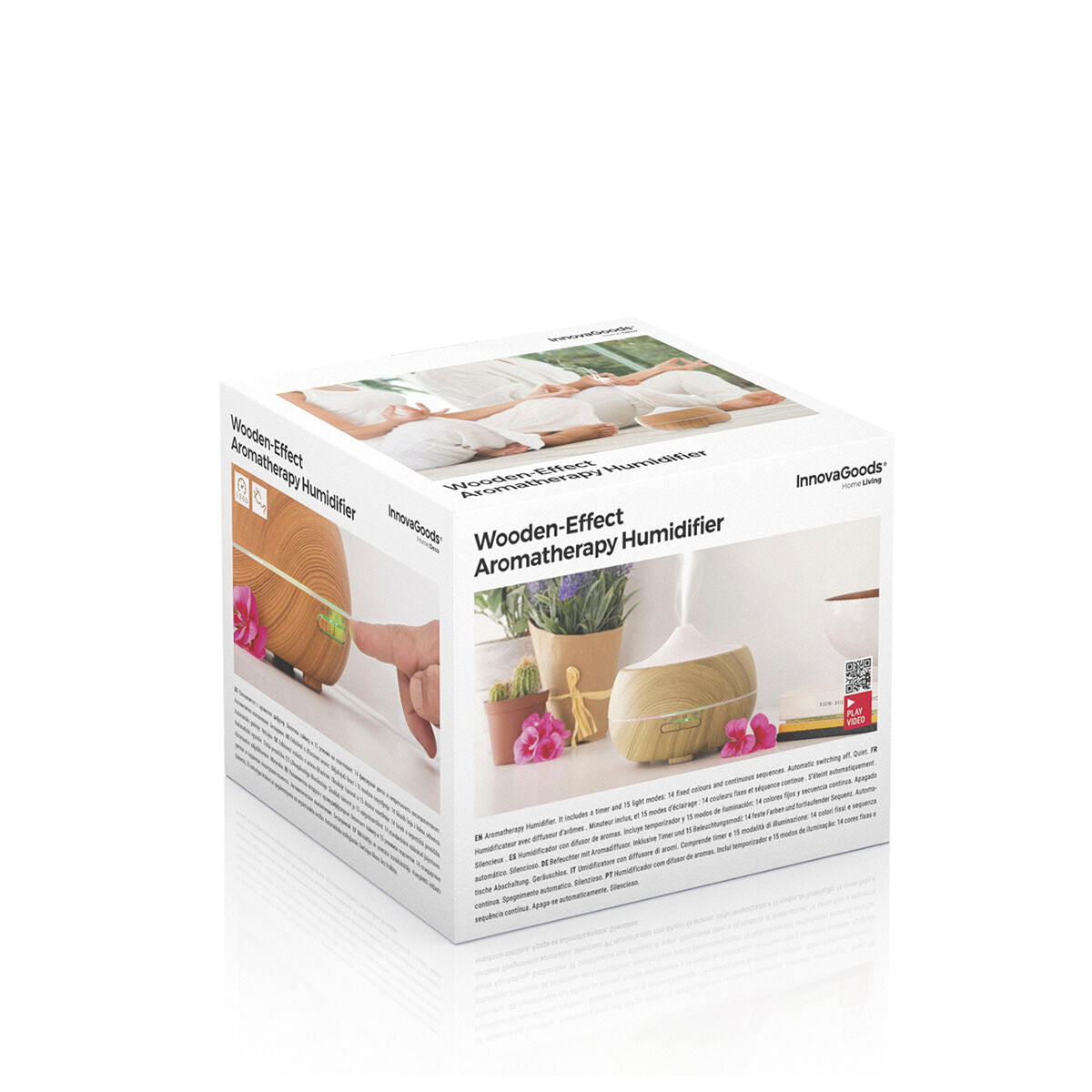 Humidificador difusor aromas led wooden