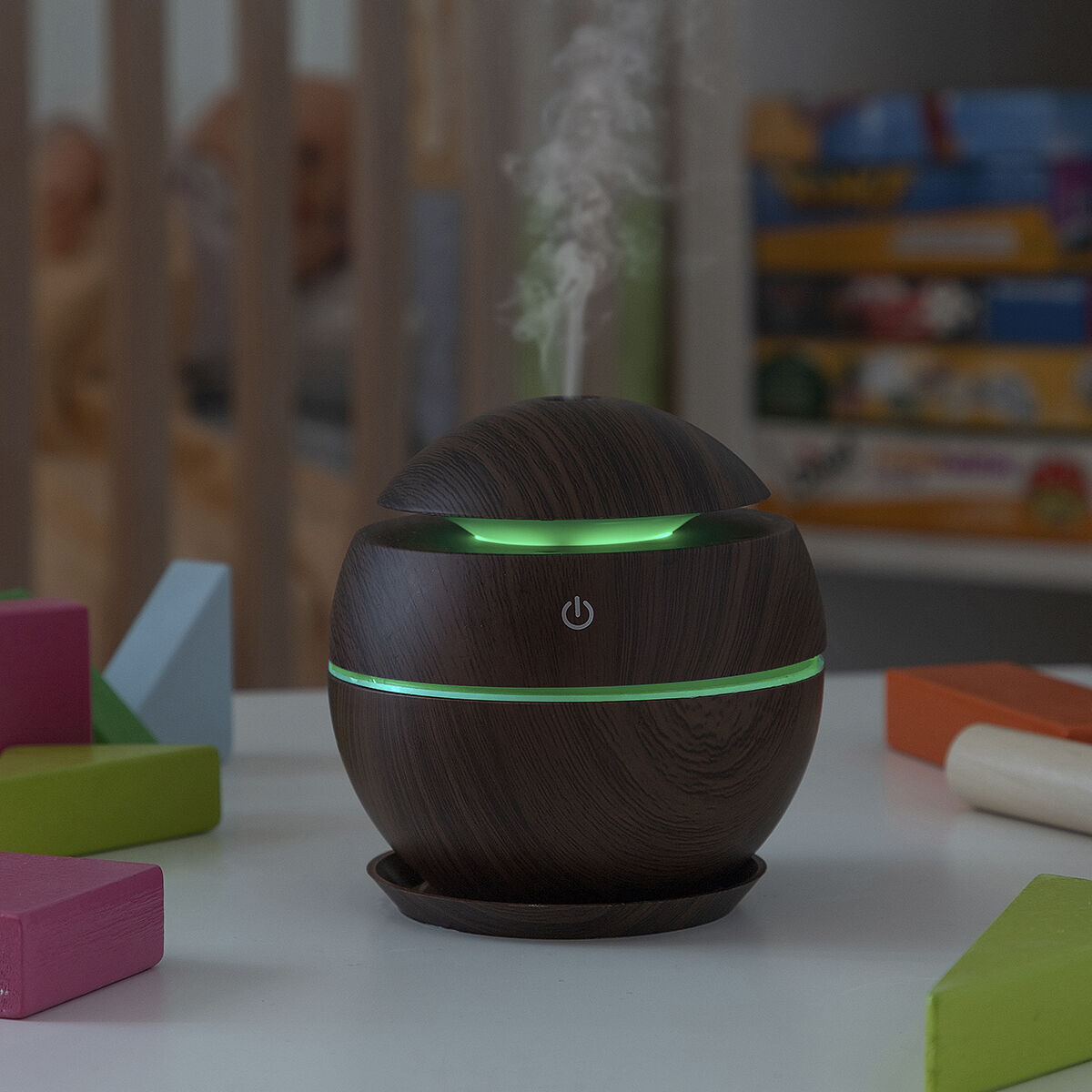 Mini humidificador difusor aromas madera