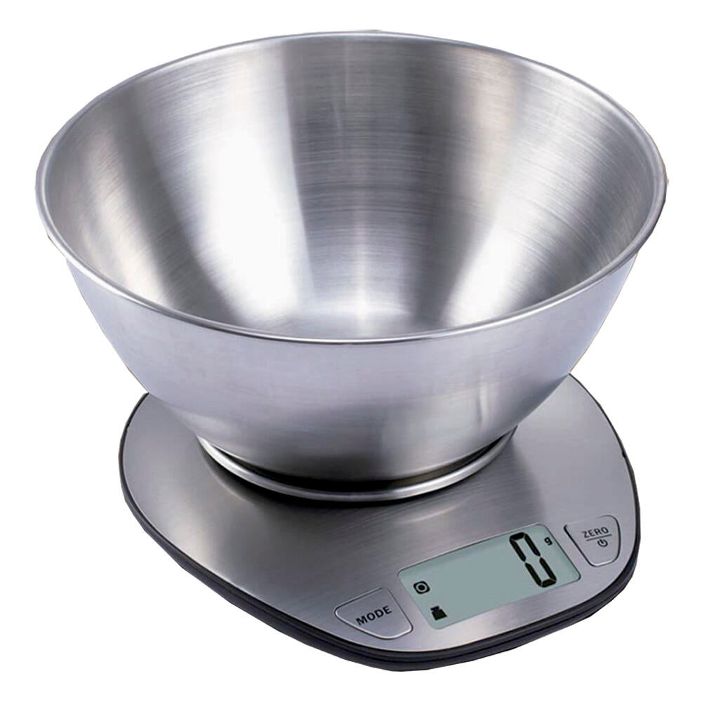 Báscula de cocina digital con bol en acero inoxidable